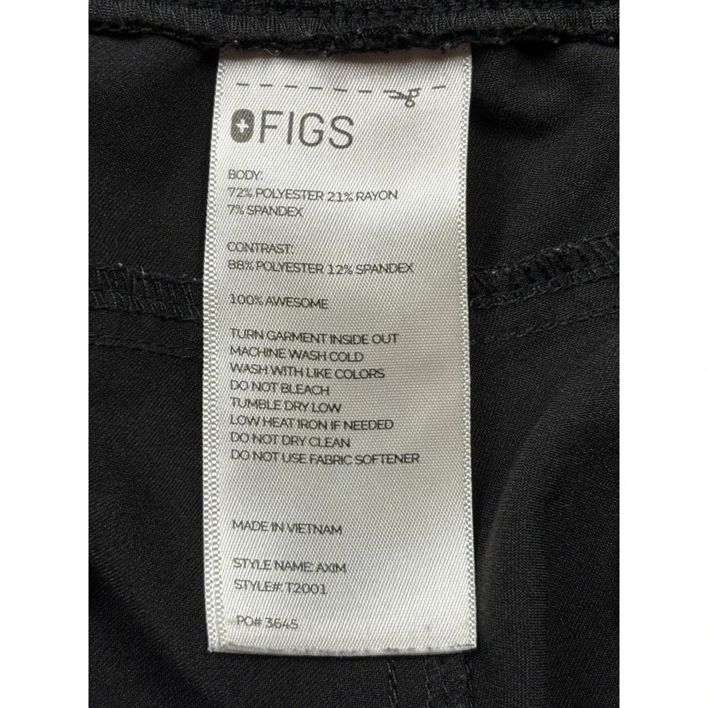 FIGS Axim Cargo Scrub Pants Mens Large Black Technical Collection T2001 Straight